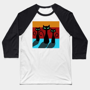 three black cats Baseball T-Shirt